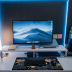 Desk Pad, Luxury Golden Lotus Line Arts Desk Mat, Dark Blue Background Large - Image 6