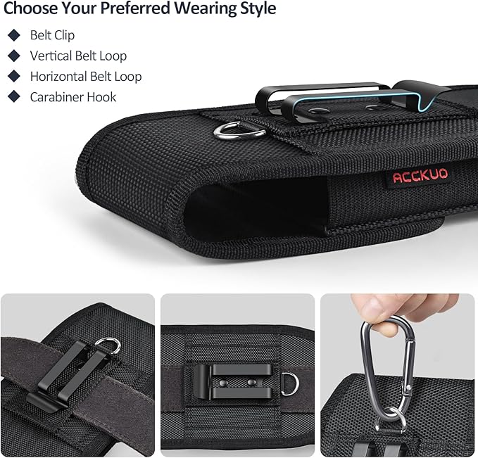 Phone Holster for Belt with Metal Clip and Magnetic Closure Compatible with - Image 4