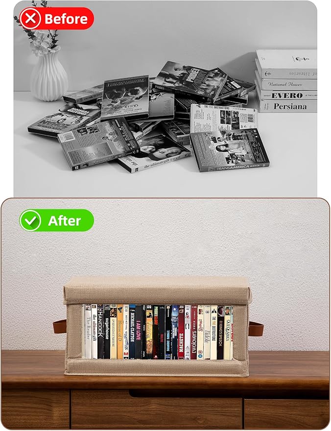 4 Pack DVD Storage Box with Visible Window, Dustproof CD/DVD Case Holder - Image 3