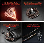 MS3 in-Ear Monitors, 2BA+1DD Hybrid IEM Wired Earphones, Includes 3 Pneumatic - Image 5