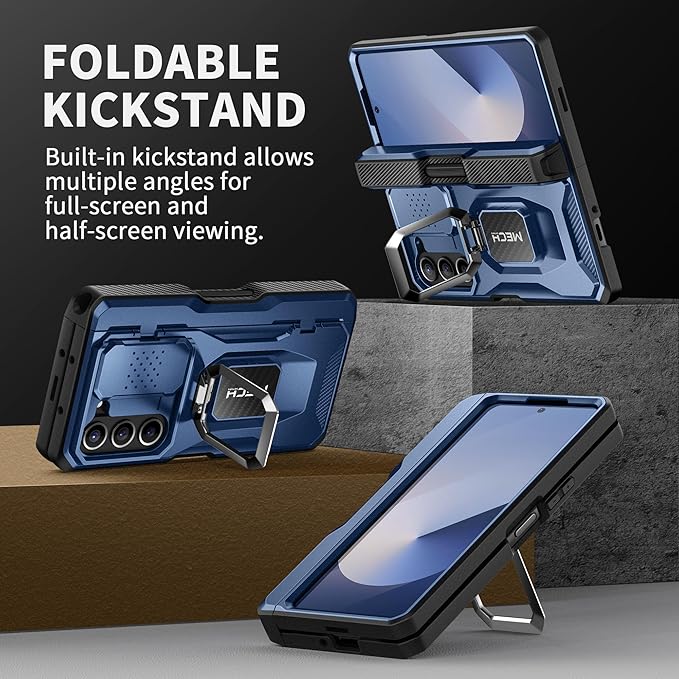TONGATE for Z Fold 6 Case with Ring Stand, Built-in S Pen Holder & Glass Screen - Image 4