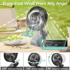 7-Inch Clip On Fan, 10000mAh Rechargeable Battery Operated Desk Fan, Auto - Image 6