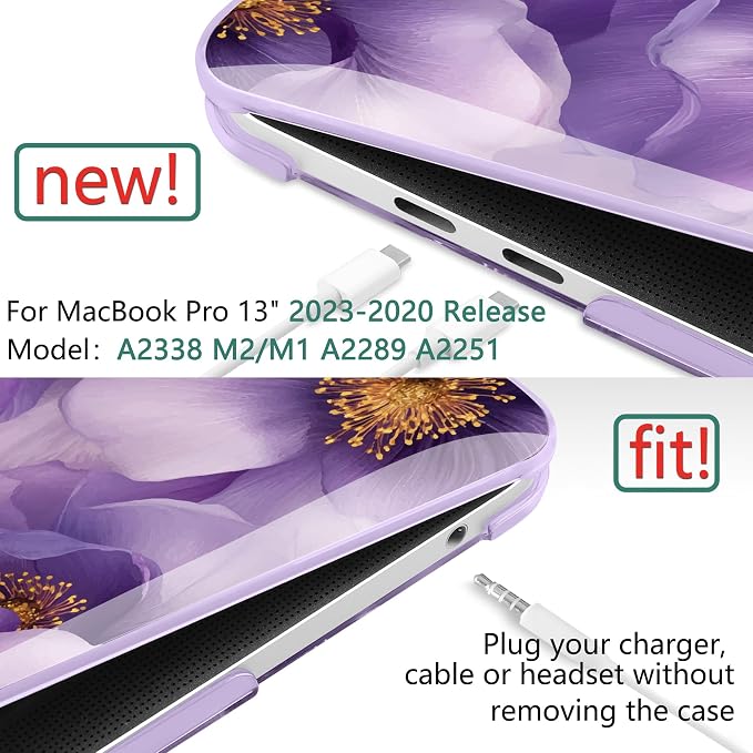 TWOLSKOO Compatible with MacBook Pro 13 inch Case 2023-2016 A2338 M2/M1 A2251 - Image 2