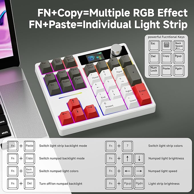 BOYI TD31Pro Mechanical Number Pad, RGB HotSwap Numpad - Image 5