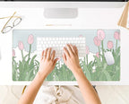 WatercolorTulip Flower Mouse Pads, Extended Gaming Mousepad XXL Kawaii Anime - Image 7