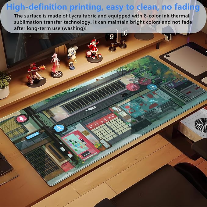 Kawaii Anime Cat Gaming Desk Mat Pad XL Large Mouse Pad Mouse & Keyboard Desk - Image 5
