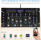 Pyle 6 Channel Mixer, Stereo Mixer, Professional Sound System, LED Illumination - Image 4