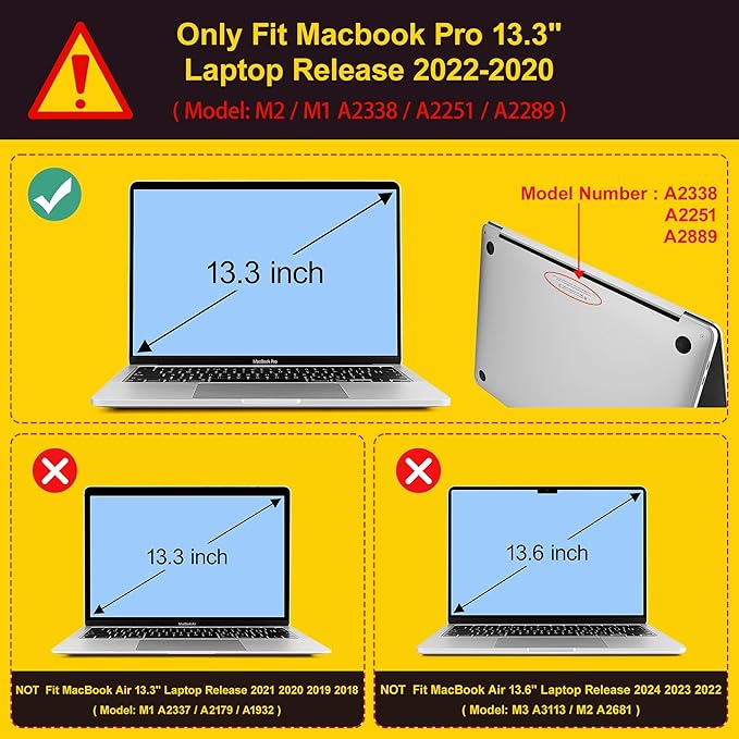 Case for MacBook Pro 13 inch with/Without Touch Bar, Hard Shell + Keyboard - Image 2