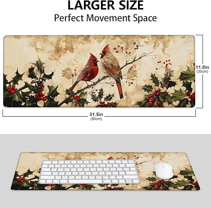 Cardinal Large Mouse Pad, Gaming Mouse Pad, Keyboard Mat, Non-Slip Rubber Base - Image 3