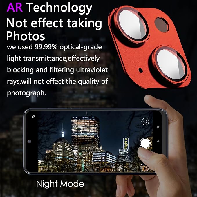 2 Pack Camera Lens Protector for iPhone 14 / iPhone 14 Plus, AR Tempered Glass - Image 3