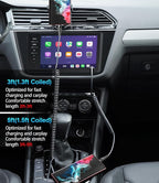 PRAKIE USB C Cable Fast Charging 5FT, Coiled USB A to USB C Cable - Image 4