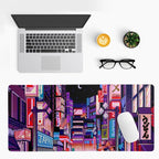 Dark Purple Japanese Gaming Mouse Pad Abstract Anime Mat 31.5x11.8 Inch Tokyo - Image 3