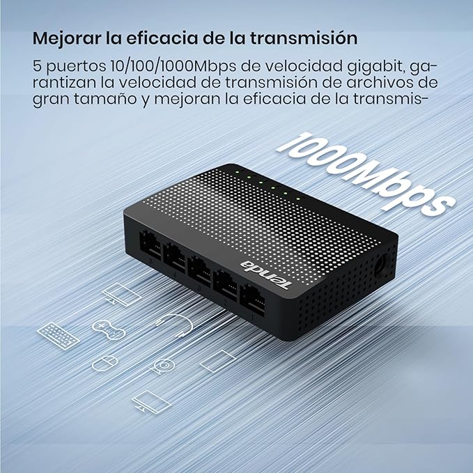 Tenda SG105, 5 Port Gigabit Switch, Unmanaged Home Ethernet Switch, Office - Image 2