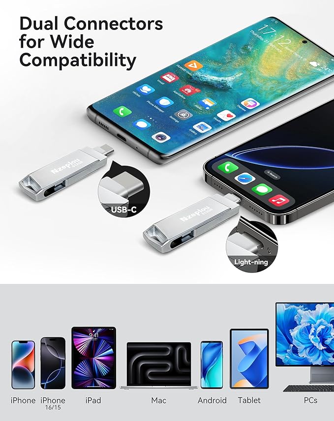 512GB Flash Drive for iPhone iPad, USB3.0 High-Speed Memory Stick No App Needed - Image 2