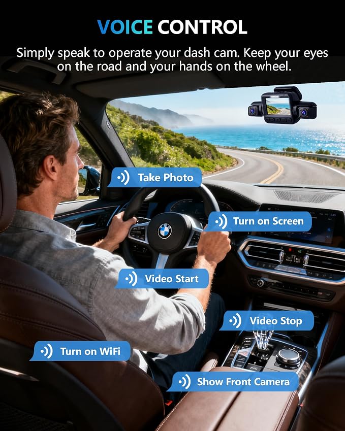 Dash Cam 4 Channel Front and Rear Inside, 360° Car Camera 4K UHD, Dash Camera - Image 8