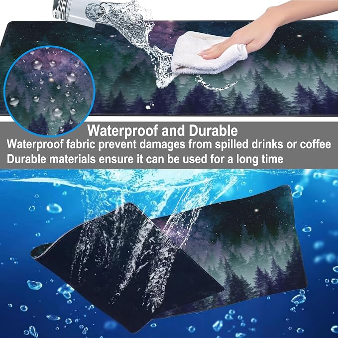 Mouse Pad, Large Galaxy Space Forest Desk Mat, Extended Non-Slip Gaming - Image 4