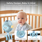Misting Baby Stroller Fan, 4000mAh Rechargeable Battery Operated, 270°Pivoting - Image 5