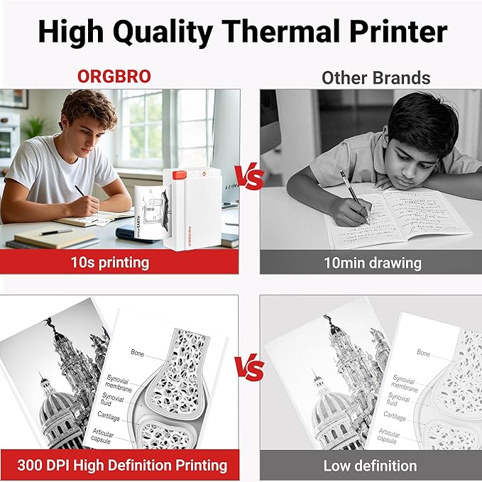 ORGBRO Sticker Printer Machine, X3 Mini Printer Print Pods Portable Thermal - Image 5