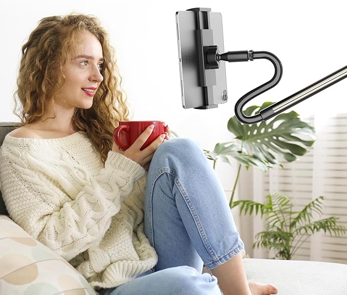 Desk Tablet Holder for iPad Pro, No Stiff Easy Adjust Arm Phone and Tablet - Image 3
