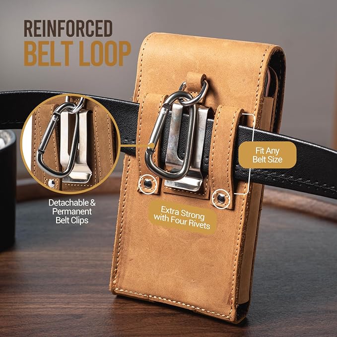 Hengwin Leather Cell Phone Holster Belt Pouch Case - Image 3