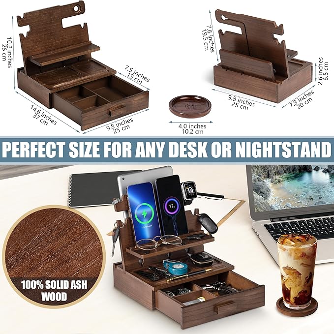 Wood Phone Docking Station for up to 3 Phones - Image 6