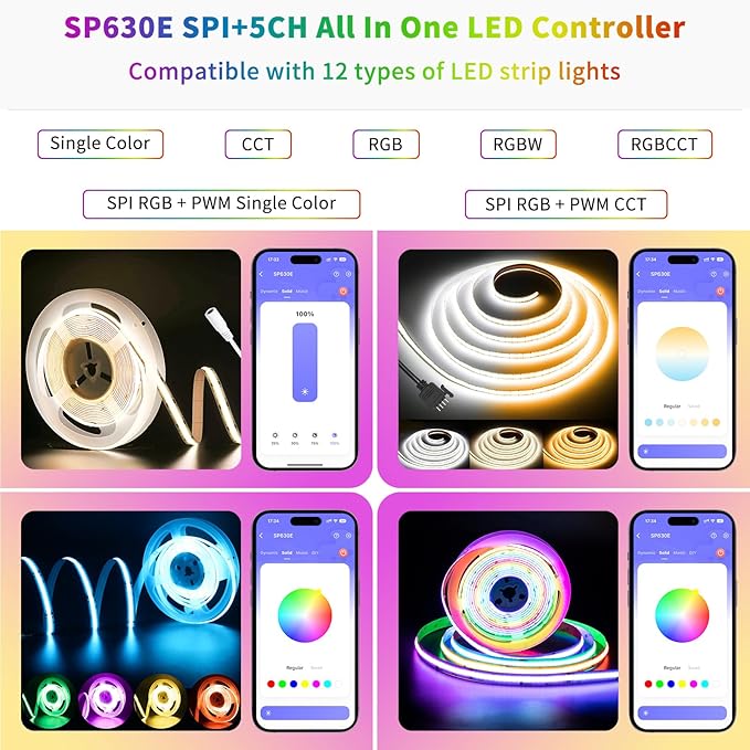 PAUTIX 12-in-1 Bluetooth LED Music Controller Addressable SP630E, Full Color - Image 2