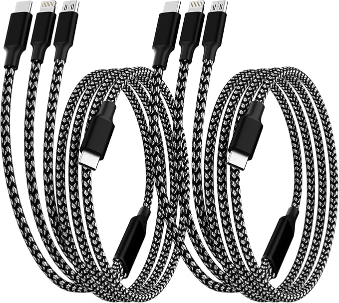 USB C Multi Charging Cable, 3 in 1 Charging Cable Nylon Braided USB-C Multiple by MPATIBY
