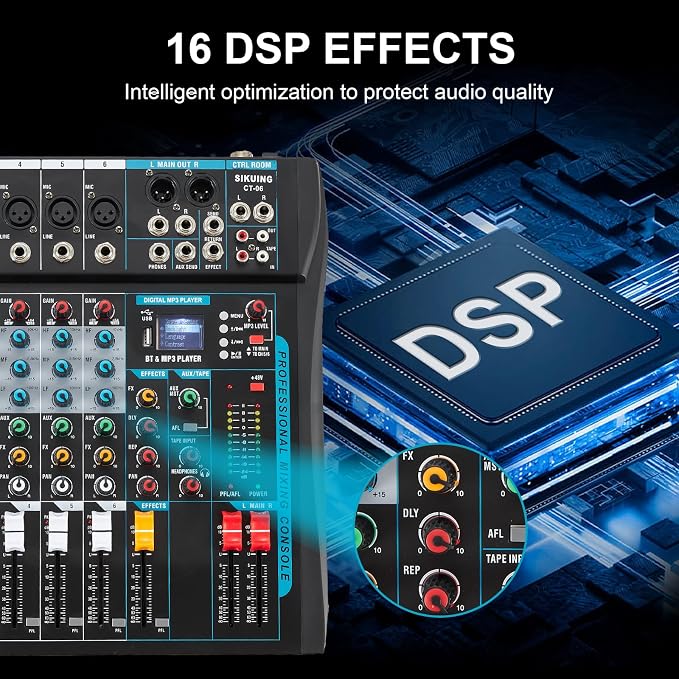Audio Mixer, 6 Channel Board Mixer - Image 7
