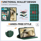 TUCCH Wallet Case for Galaxy S25 Ultra, 2 in 1 Wrist Strap RFID Blocking PU - Image 5