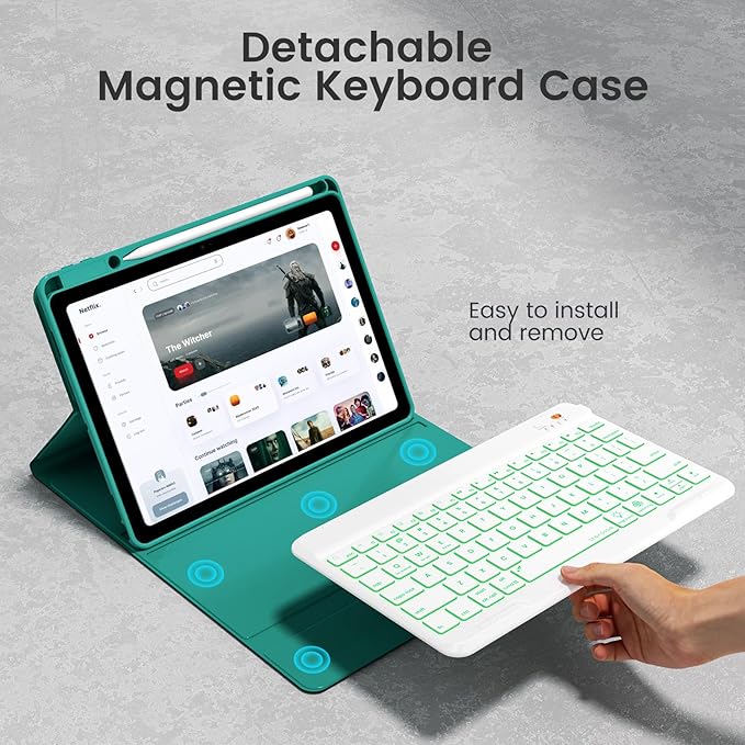 Keyboard Case for iPad Air 5th/4th Pro 11 inch, 7-Color Backlit Detachable - Image 4