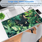 Black Cat Mouse Pad Cute Gaming Mousepad XL Kawaii Computer Mat 31.5 x 15.7 in - Image 2