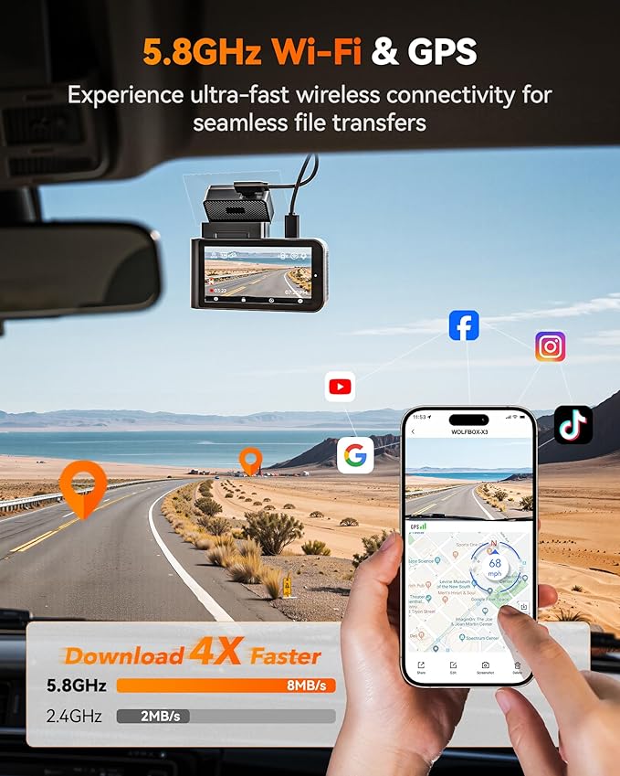 WOLFBOX X3 2.5K 1440P 60FPS Dash Camera, STARVIS 2 IMX675 - Image 6