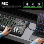 8 Channel Audio Interface DJ Mixing Sound Board 16 DSP Digital Effects - Image 5