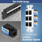 Everest 45° Angled RJ45 Cat5e Keystone Jacks 20-Pack in Black - Image 7