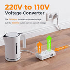 TESSAN Voltage Converter US to Europe, 220 to 110 Voltage Converter, Universal - Image 3