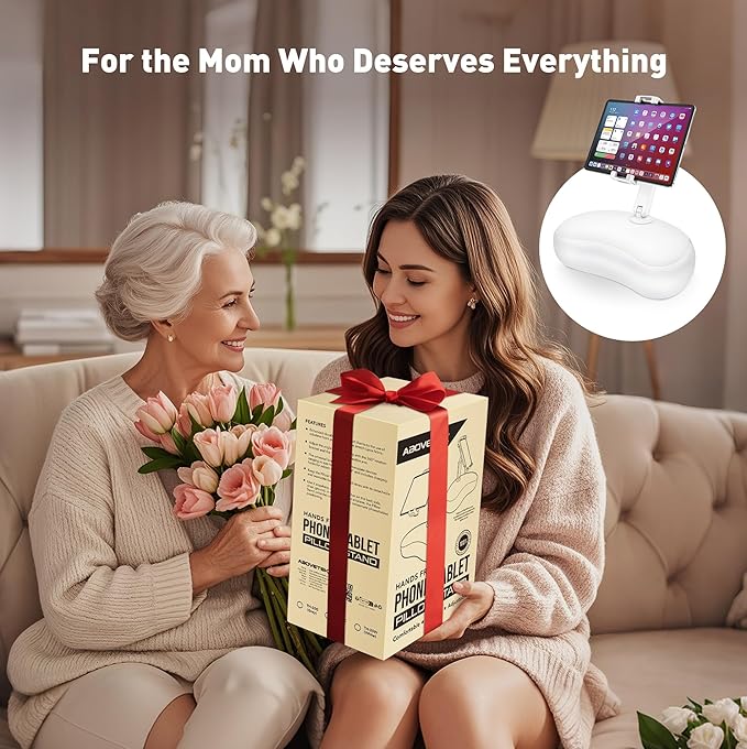 AboveTEK Tablet Pillow Stand for Bed, Hands-Free 360° Adjustable iPad Pillow - Image 2