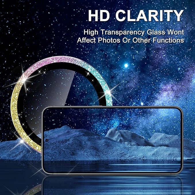 for Samsung Galaxy S25 Camera Lens Protector, Individual Metal Ring Tempered - Image 4