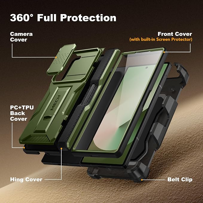 TONGATE for Z Fold 6 Case, Full-Body Military Drop Phone Case for Samsung - Image 7