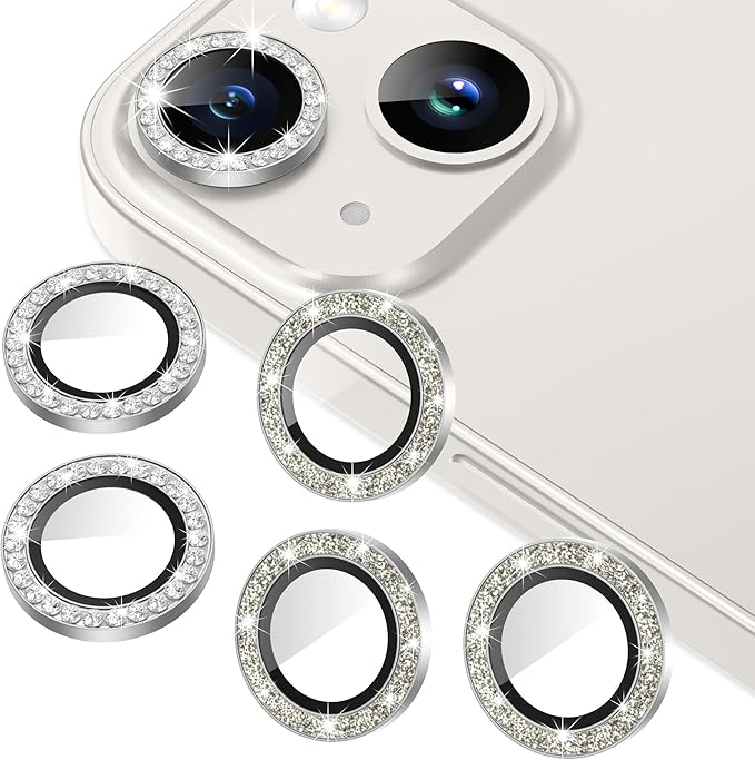 AGVEE 3+3 for iPhone 14 6.1" / 14 Plus 6.7" Camera Lens Protector, Bling by AGVEE
