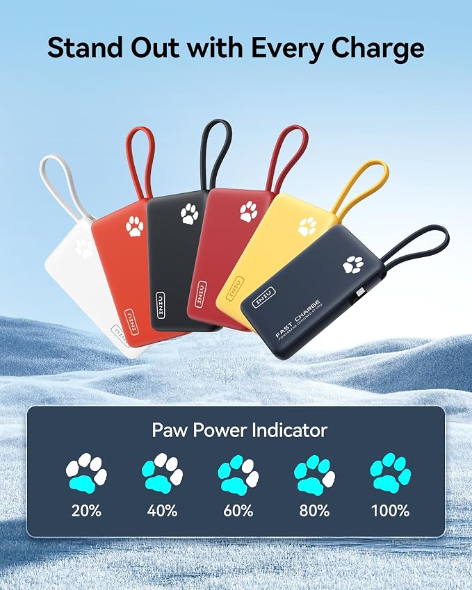 INIU PawGo Portable Charger, 45W PD 10000mAh Fast Charging Slim Power Bank - Image 8