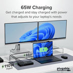 Plugable USB-C Docking Station Dual 4K 60Hz HDMI, 65W Charging, Gigabit Ethernet - Image 8