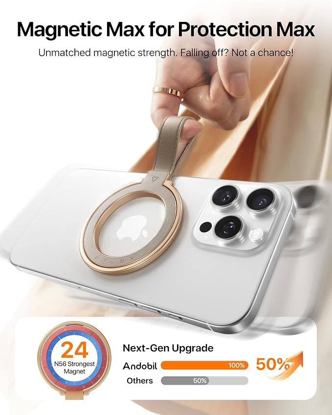 andobilMagnetic Phone Grip for MagSafeAdjustable Phone Ring Kickstand - Image 6