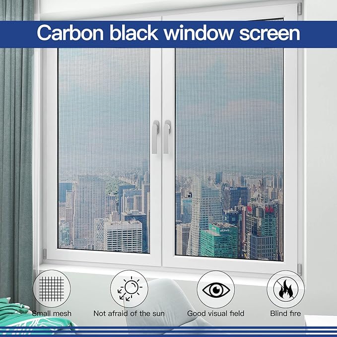 Window Screen Door Repair Kit Include Window Screens Mesh 48"x117" - Image 7