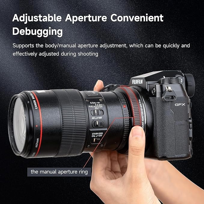 VILTROX EF-GFX Pro Lens Adapter EF Mount to GFX Mount Lens Adapter Converter - Image 6