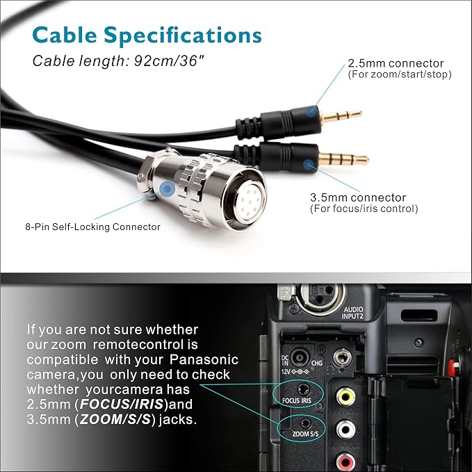 Camcorder Zoom Controller, Remote Control Zoom, and Focus Control + 2.5mm and - Image 6