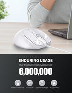 TECKNET USB Wired Mouse, 6-Button Corded Mouse - Image 4