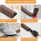 12ft Cord Cover Floor for Extension Cords, Self-Adhesive Floor Cable Cover to - Image 4