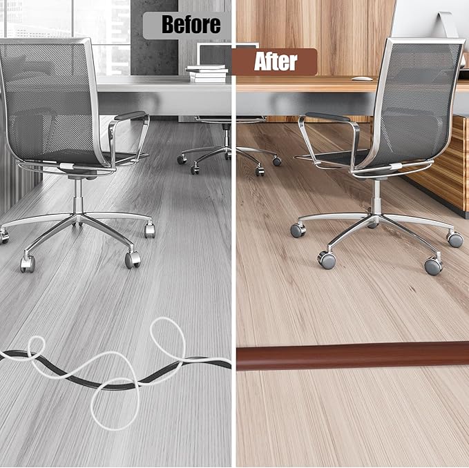 Floor Cord Cover Cavity 0.8"x0.37" Self Adhesive Cord Hider, 3.3FT Low Profile - Image 5