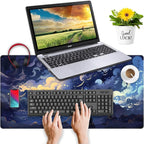 Blue Clouds Desk Mat Large XXL Gaming Mouse Pad Non-Slip Rubber Base Mousepad - Image 4