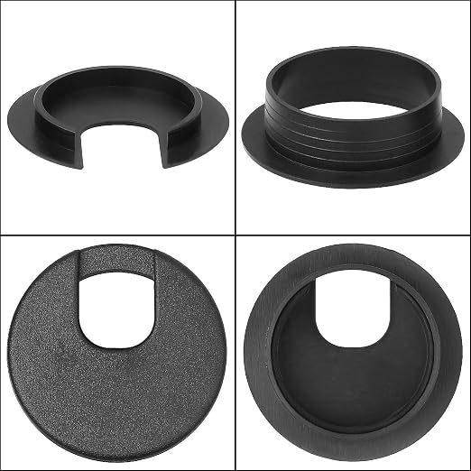 2" White Plastic Desk Grommet, HNBun 20 Pack Cable Wire Grommet Tidy Cable Hole - Image 2